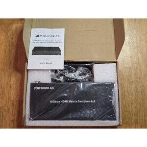 NOS Monoprice Blackbird 4K 4x2 HDMI Matrix Switcher 18Gbps HDR ARC 4K@60Hz...